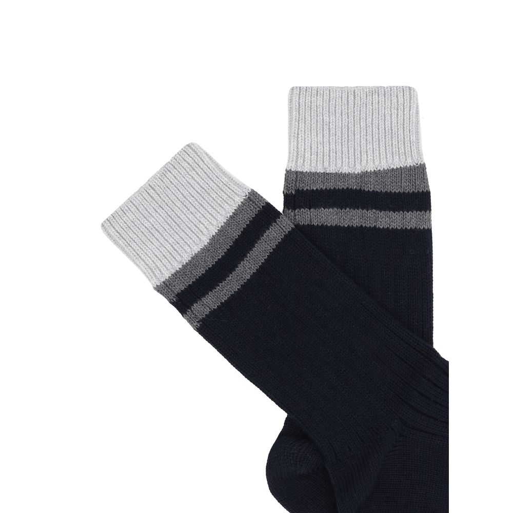 Brunello Cucinelli Black Cotton Socks Brunello Cucinelli