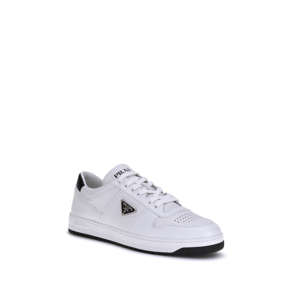 Prada White Calf Leather Bos Taurus Low Top Sneakers Prada