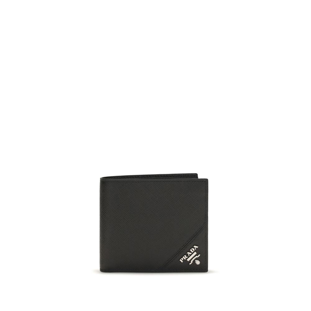 Prada Black Calf Leather Bos Taurus Wallet Prada
