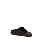 Prada Brown Calf Leather Bos Taurus Mules