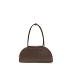 Miu Miu brown calf leather Bos Taurus shoulder bag with gold-tone hardware and adjustable strap, stylish and elegant accessory.