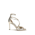 Jimmy Choo Gold Calf Leather Bos Taurus Stiletto Heel Sandals Jimmy Choo