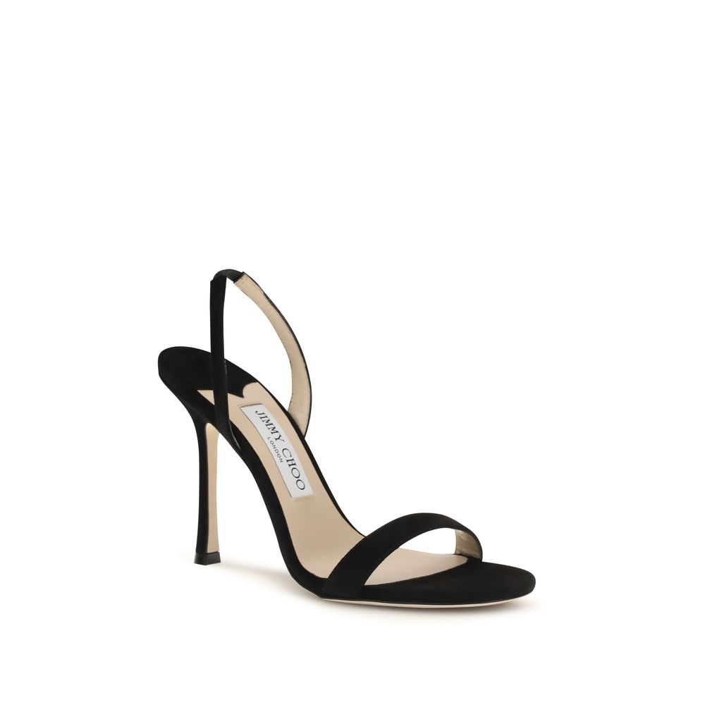 Jimmy Choo Black Calf Leather Bos Taurus Stiletto Heel Sandals Jimmy Choo