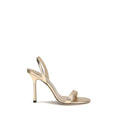 Jimmy Choo Gold Calf Leather Bos Taurus Stiletto Heel Sandals Jimmy Choo
