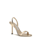 Jimmy Choo Gold Calf Leather Bos Taurus Stiletto Heel Sandals Jimmy Choo