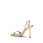 Jimmy Choo Gold Calf Leather Bos Taurus Stiletto Heel Sandals Jimmy Choo