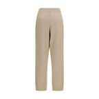 Beige Brunello Cucinelli cashmere casual pants featuring a relaxed fit and elegant design, perfect for comfortable, stylish wear.