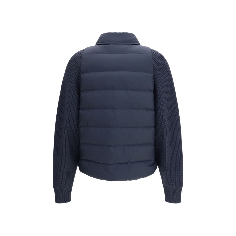 Brunello Cucinelli Blue Polyester Jacket Brunello Cucinelli