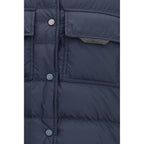 Brunello Cucinelli Blue Polyester Jacket Brunello Cucinelli