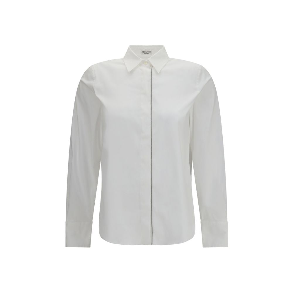 Brunello Cucinelli White Cotton Dress Shirt Brunello Cucinelli