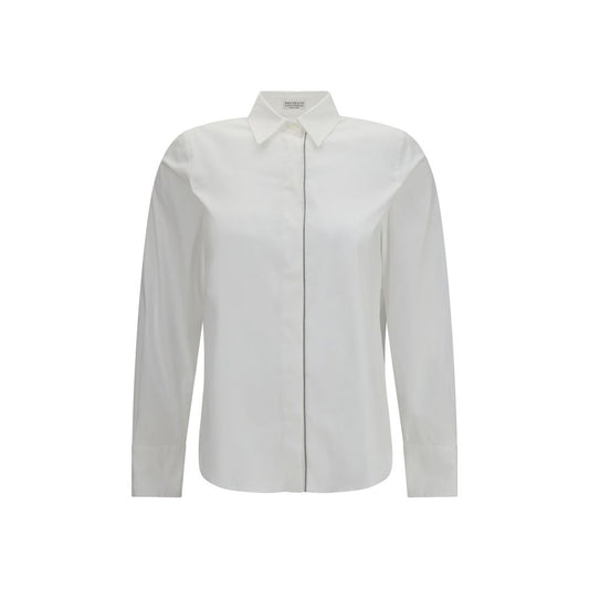 Brunello Cucinelli White Cotton Dress Shirt Brunello Cucinelli