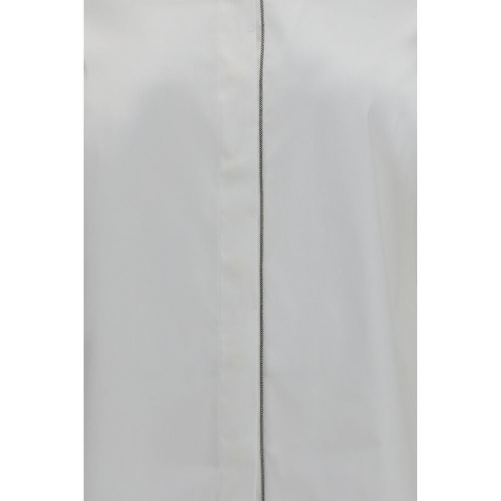 Brunello Cucinelli White Cotton Dress Shirt Brunello Cucinelli