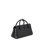 Zanellato black calf leather Bos Taurus shoulder bag with sleek design and polished finish.