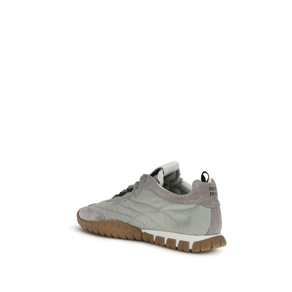 Miu Miu Gray Recycled Polyamide Athletic Sneakers Miu Miu