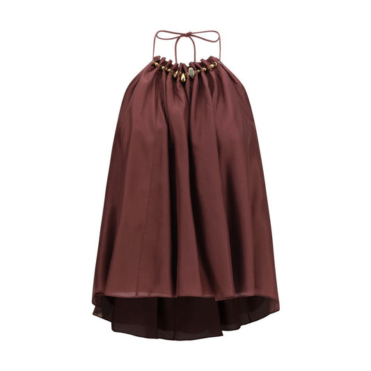 Zimmermann Bordeaux Silk Sleeveles T-Shirt Zimmermann