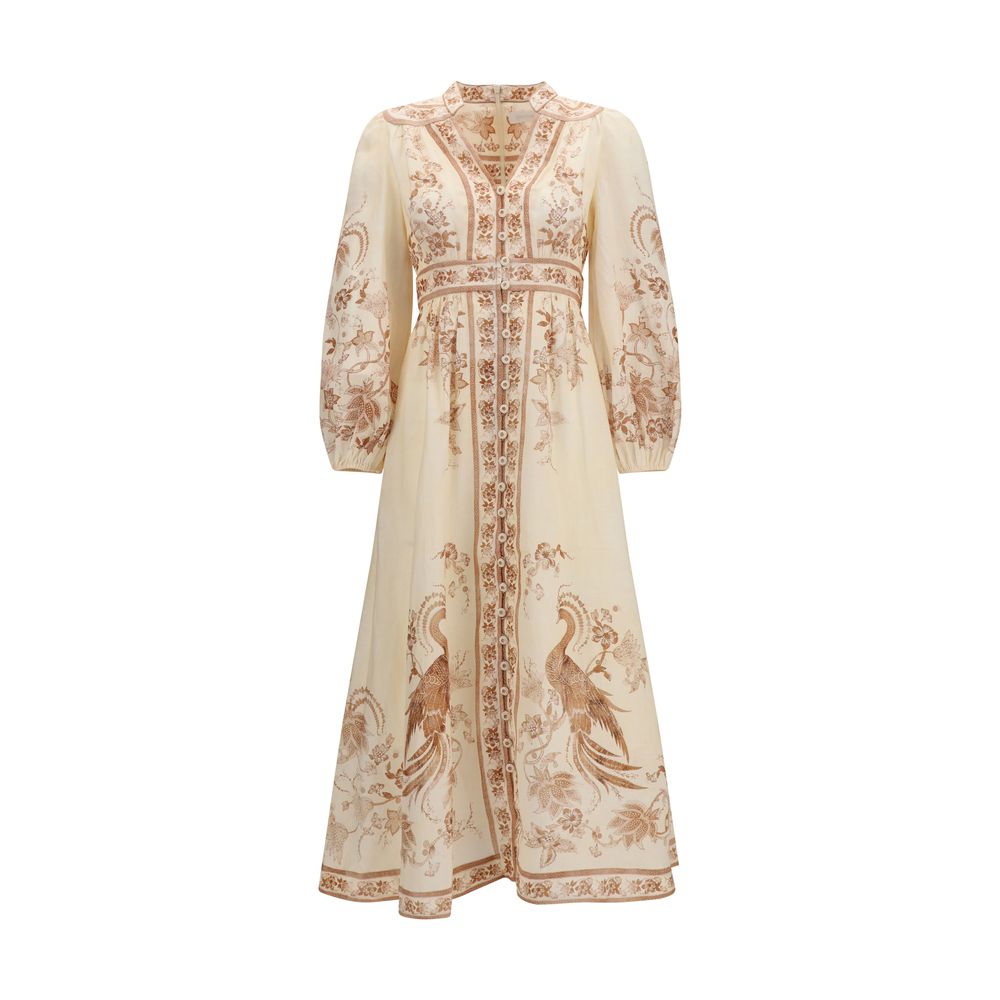 Zimmermann Beige Linen Casual Dress Zimmermann