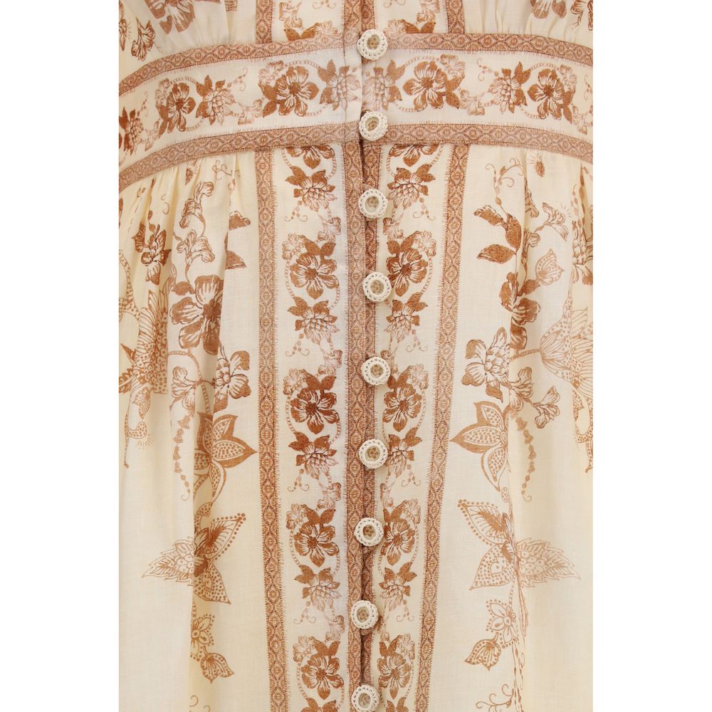 Zimmermann Beige Linen Casual Dress Zimmermann