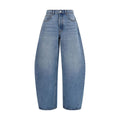 Alexander Wang blue cotton denim jeans, classic fit with visible stitching and belt loops, casual style for everyday wear.