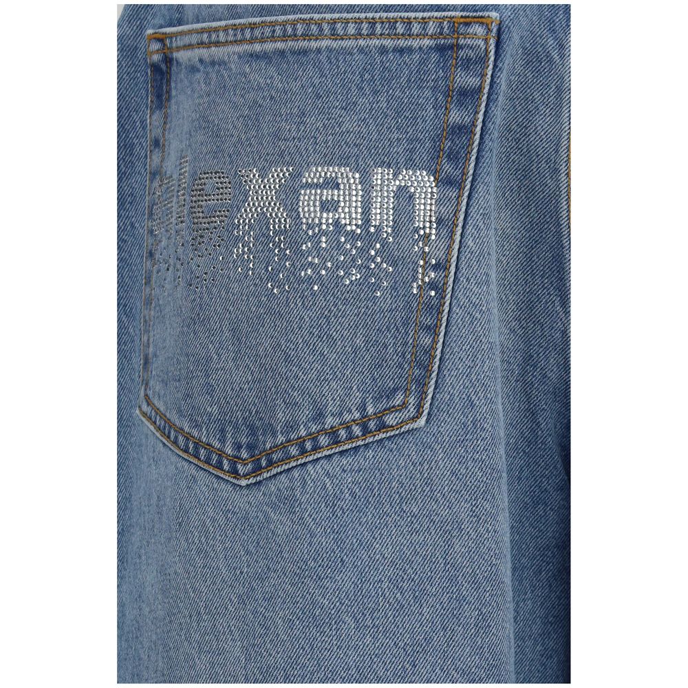 Alexander Wang blue cotton denim jeans with classic five-pocket design and straight-leg fit.