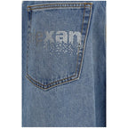Alexander Wang blue cotton denim jeans with classic five-pocket design and straight-leg fit.