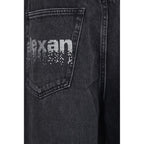 Alexander Wang black cotton jeans with classic denim design, front view showing fit and stitching details.