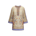 Zimmermann multicolor linen casual dress with relaxed fit and floral pattern, perfect for summer wear.