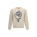 Kenzo beige cotton sweatshirt with a relaxed fit and subtle branding, displayed on a hanger against a neutral background.