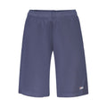 Fila blue cotton men's pants with a relaxed fit, shown hanging on a hanger with a casual style.