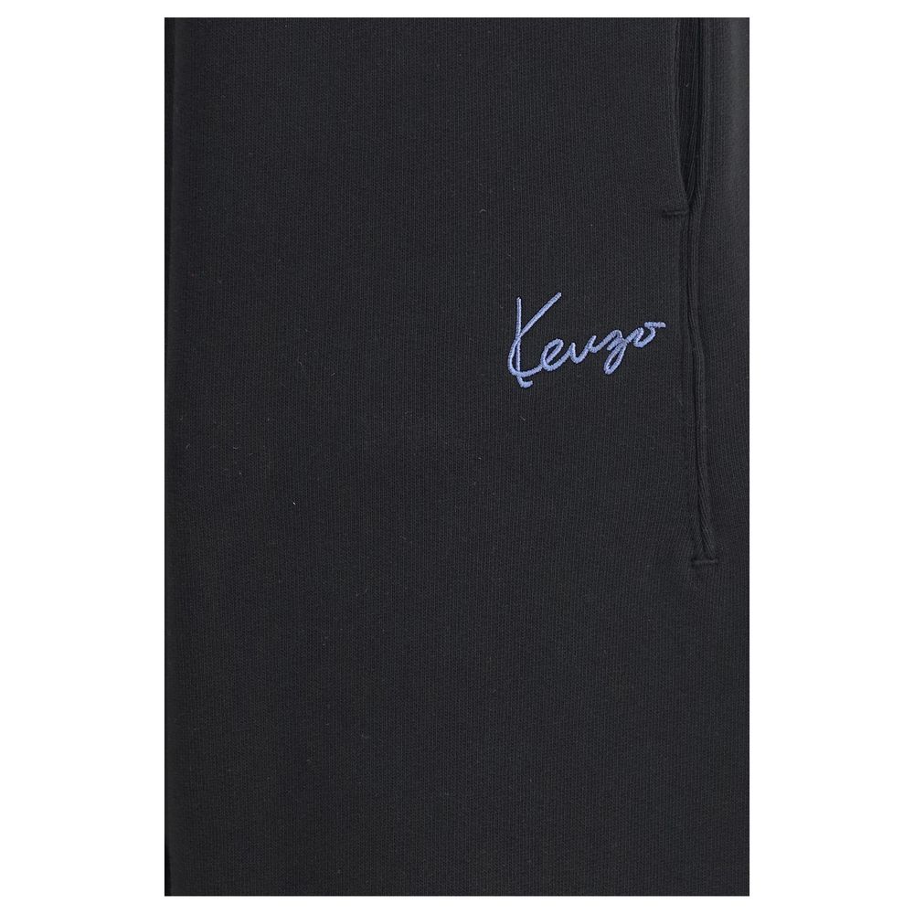 Kenzo Black Cotton Joggers Workout Pants