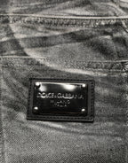 Dolce & Gabbana Grey Washed Mid Waist Straight Denim Jeans