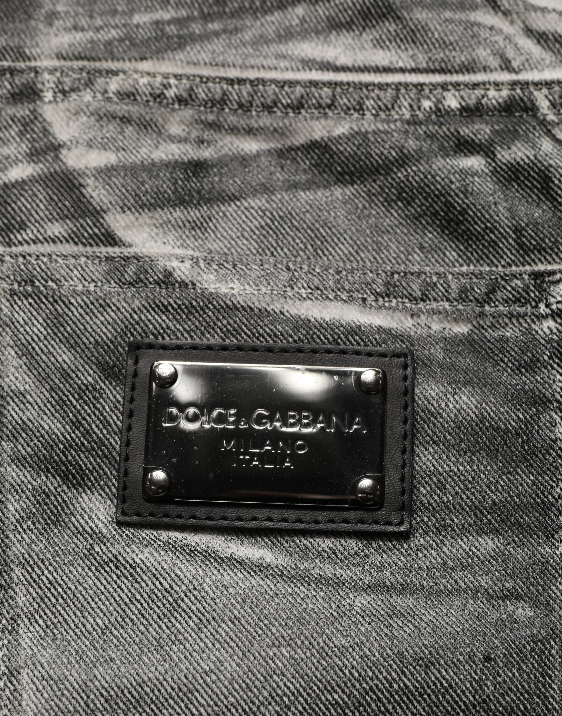 Dolce & Gabbana Grey Washed Mid Waist Straight Denim Jeans Dolce & Gabbana