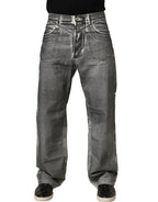 Dolce & Gabbana Grey Washed Mid Waist Straight Denim Jeans