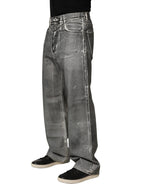 Dolce & Gabbana Grey Washed Mid Waist Straight Denim Jeans