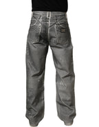 Dolce & Gabbana Grey Washed Mid Waist Straight Denim Jeans