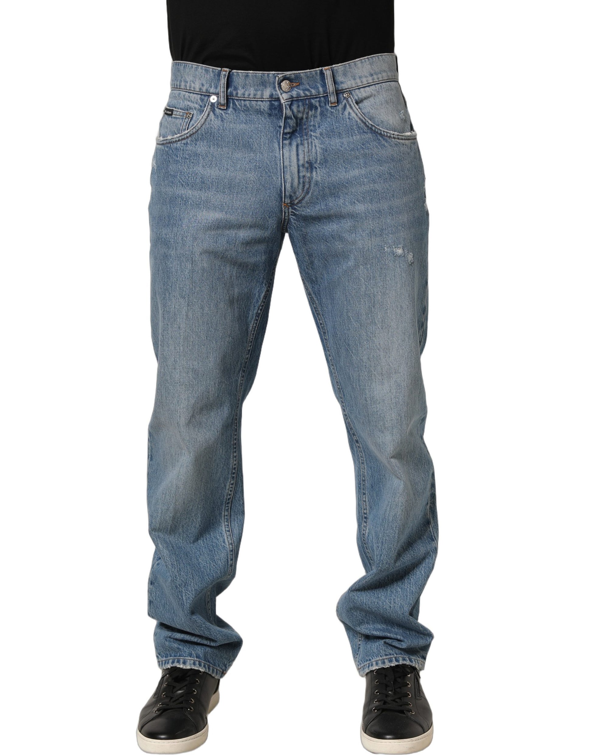 Dolce & Gabbana Light Blue Washed MidWaist Classic Denim Jeans Dolce & Gabbana