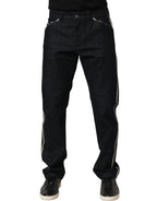 Dolce & Gabbana Black Cotton Mid Waist Classic Men Denim Jeans