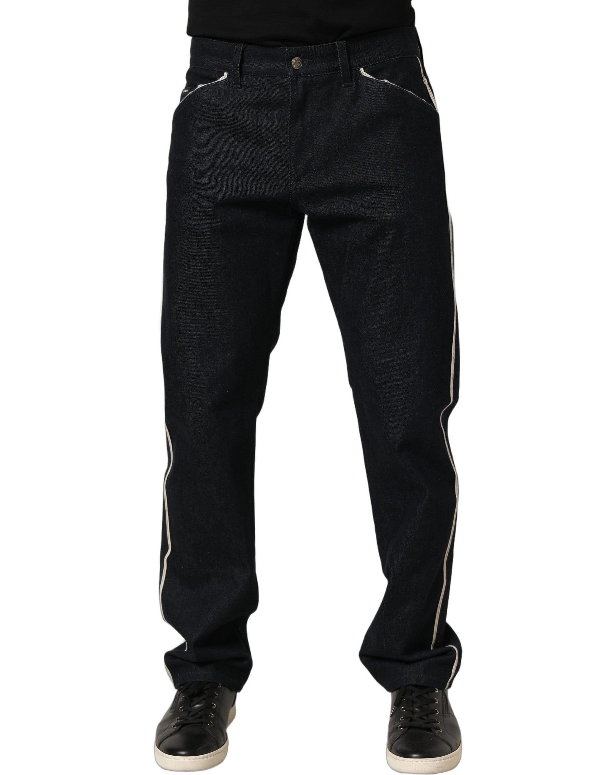Dolce & Gabbana Black Cotton Mid Waist Classic Men Denim Jeans Dolce & Gabbana