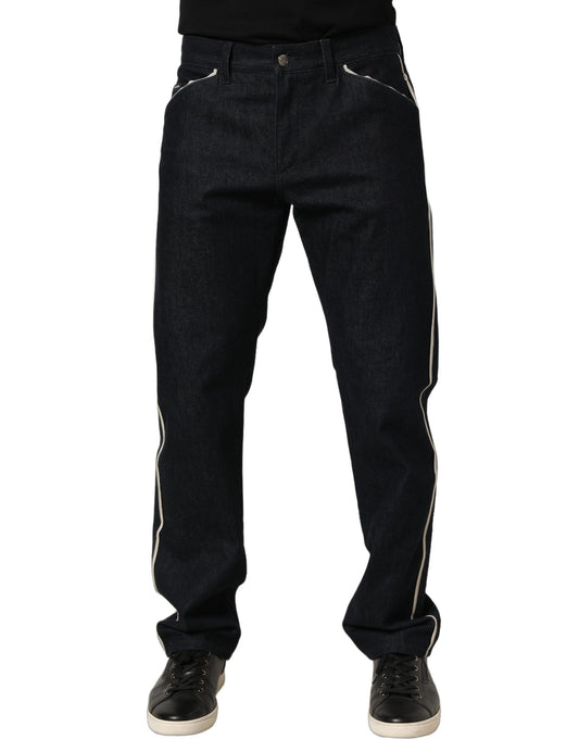 Dolce & Gabbana Black Cotton Mid Waist Classic Men Denim Jeans Dolce & Gabbana