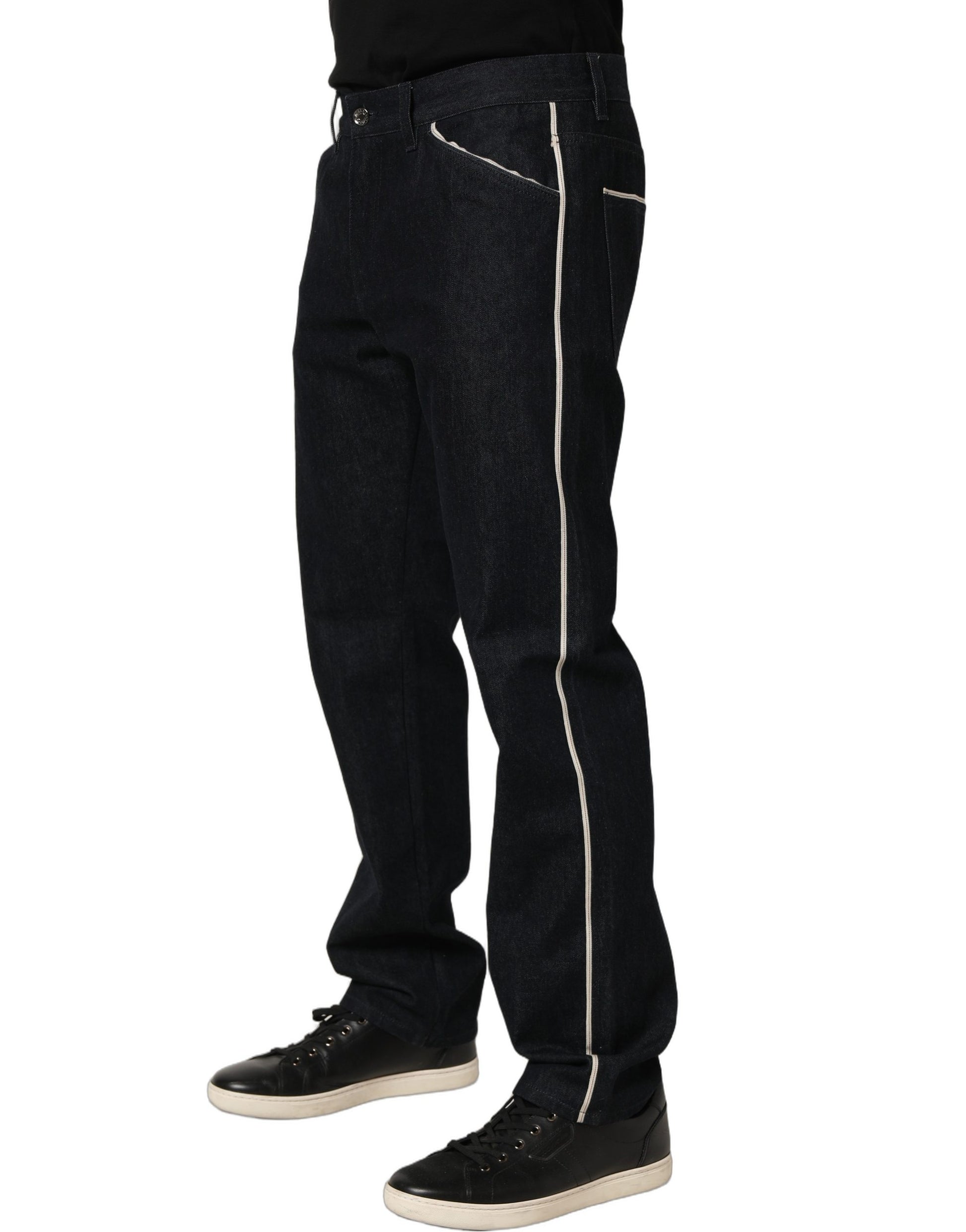 Dolce & Gabbana Black Cotton Mid Waist Classic Men Denim Jeans Dolce & Gabbana