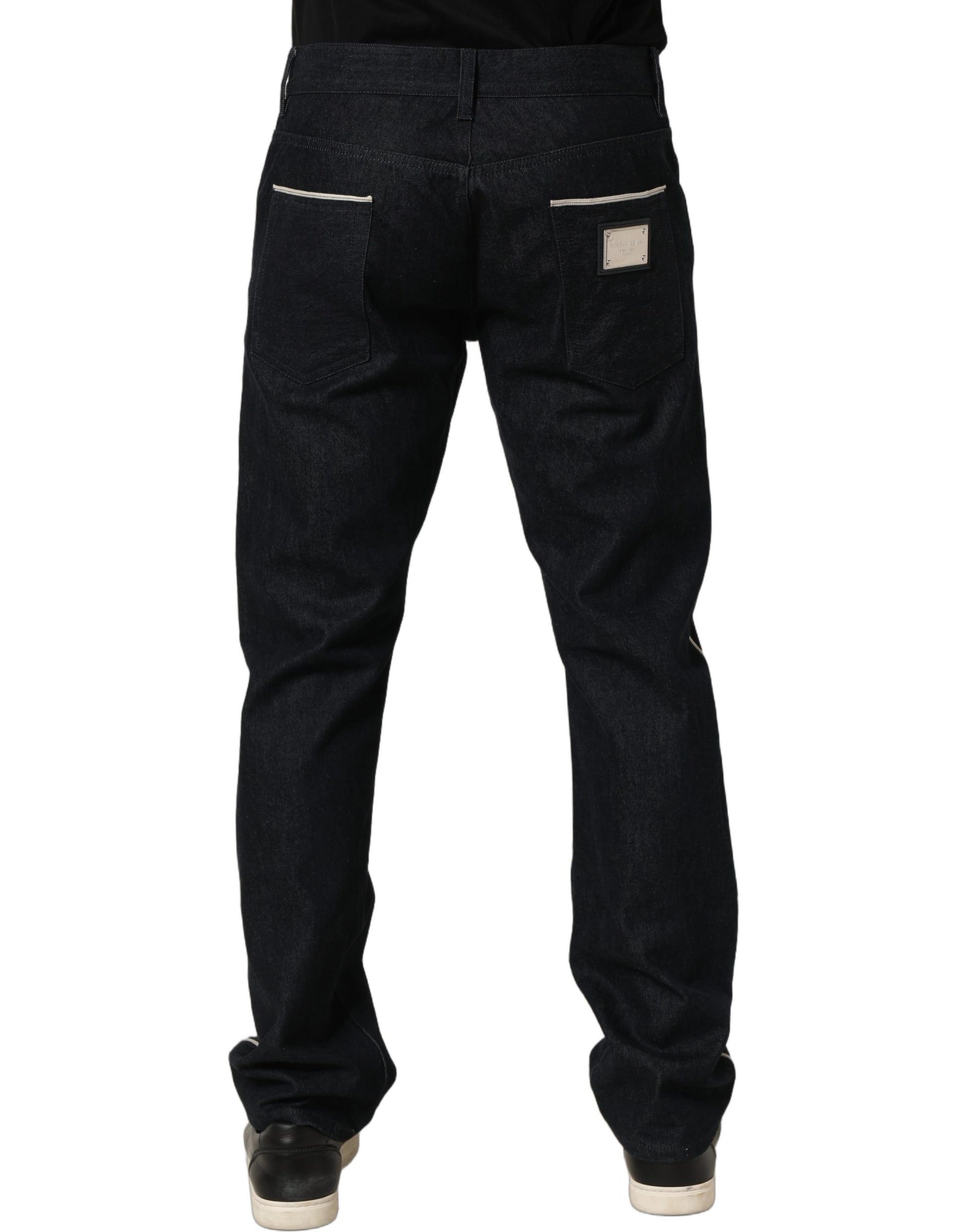 Dolce & Gabbana Black Cotton Mid Waist Classic Men Denim Jeans Dolce & Gabbana