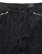 Dolce & Gabbana Black Cotton Mid Waist Classic Men Denim Jeans