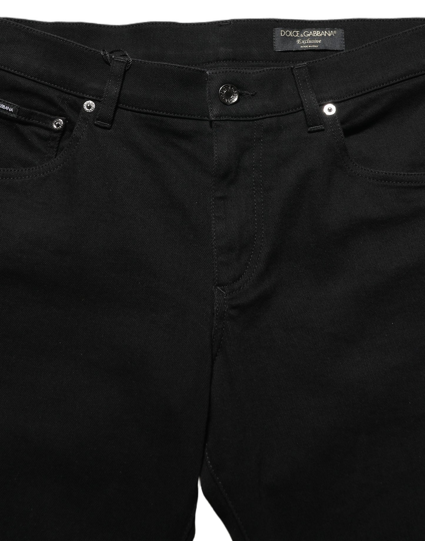Dolce & Gabbana Black Heraldic Embroidered Skinny Denim Jeans Dolce & Gabbana