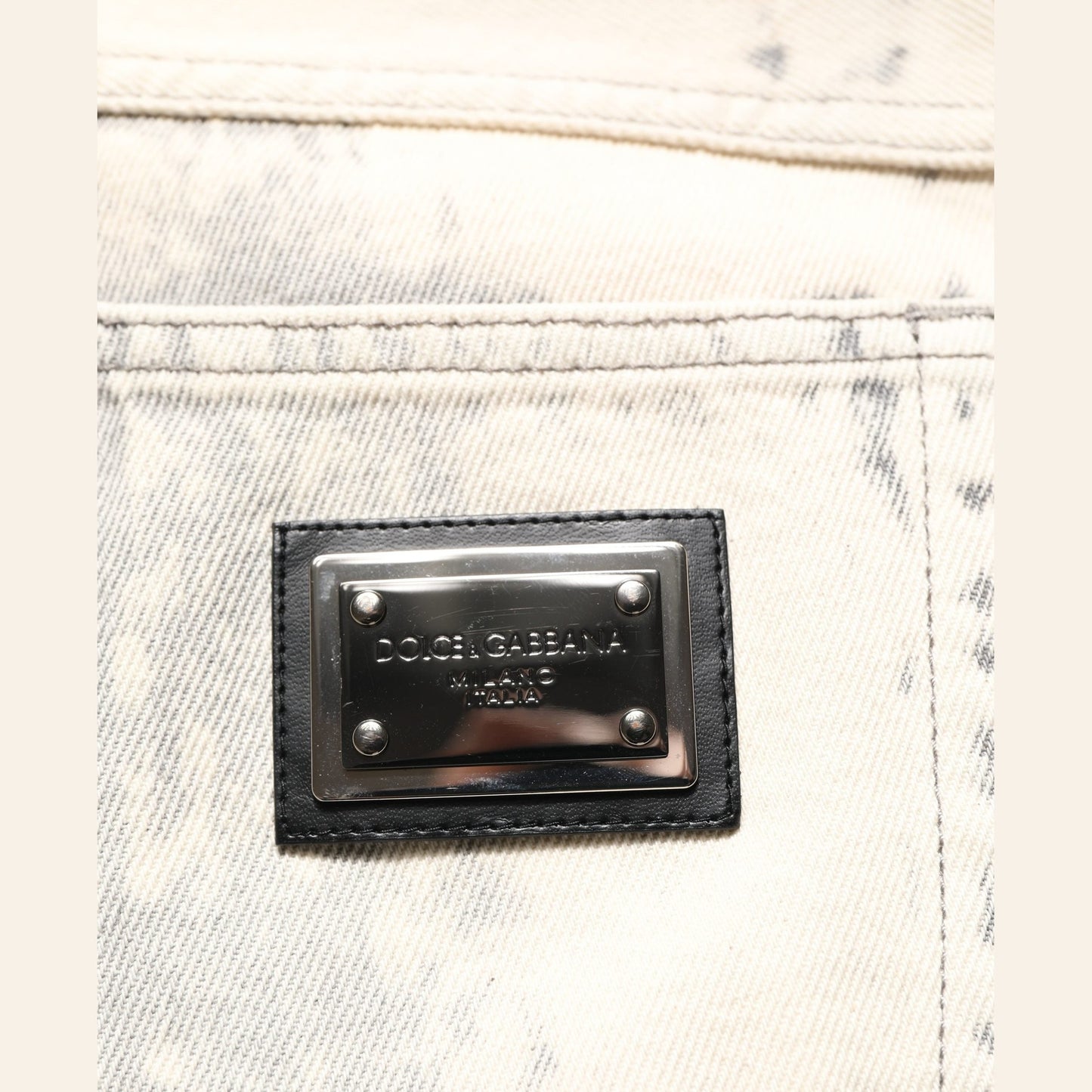 Dolce & Gabbana Beige Tie Dye Cotton Straight Men Denim Jeans Dolce & Gabbana