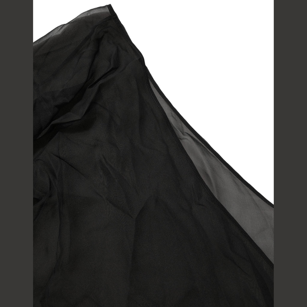 Dolce & Gabbana Black Wrap Sheer Chiffon One Shoulder Top