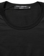 Dolce & Gabbana Black Cotton Round Neck Short Sleeve T-shirt