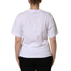Dolce & Gabbana White Cotton DG Logo Patch Crew Neck T-shirt