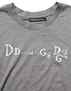 Dolce & Gabbana Gray Logo Embroidery Short Sleeve T-shirt