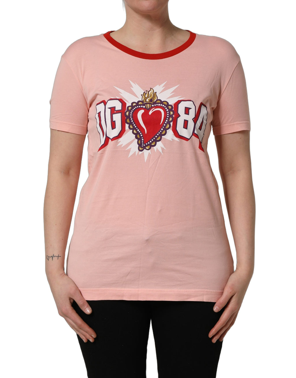Dolce & Gabbana Pink Graphic Print Cotton Crew Neck T-shirt Dolce & Gabbana