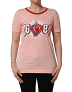 Dolce & Gabbana Pink Graphic Print Cotton Crew Neck T-shirt Dolce & Gabbana