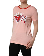 Dolce & Gabbana Pink Graphic Print Cotton Crew Neck T-shirt Dolce & Gabbana